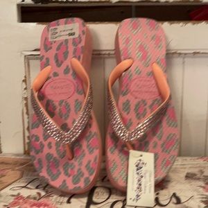 Swarovski Crystal flip flops Deborah Evans